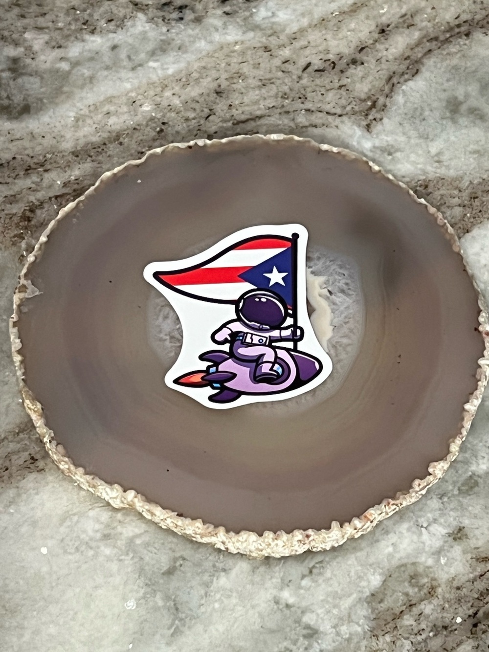 $5/10 - Astronaut Sticker Waving the Puerto Rican Flag Sticker